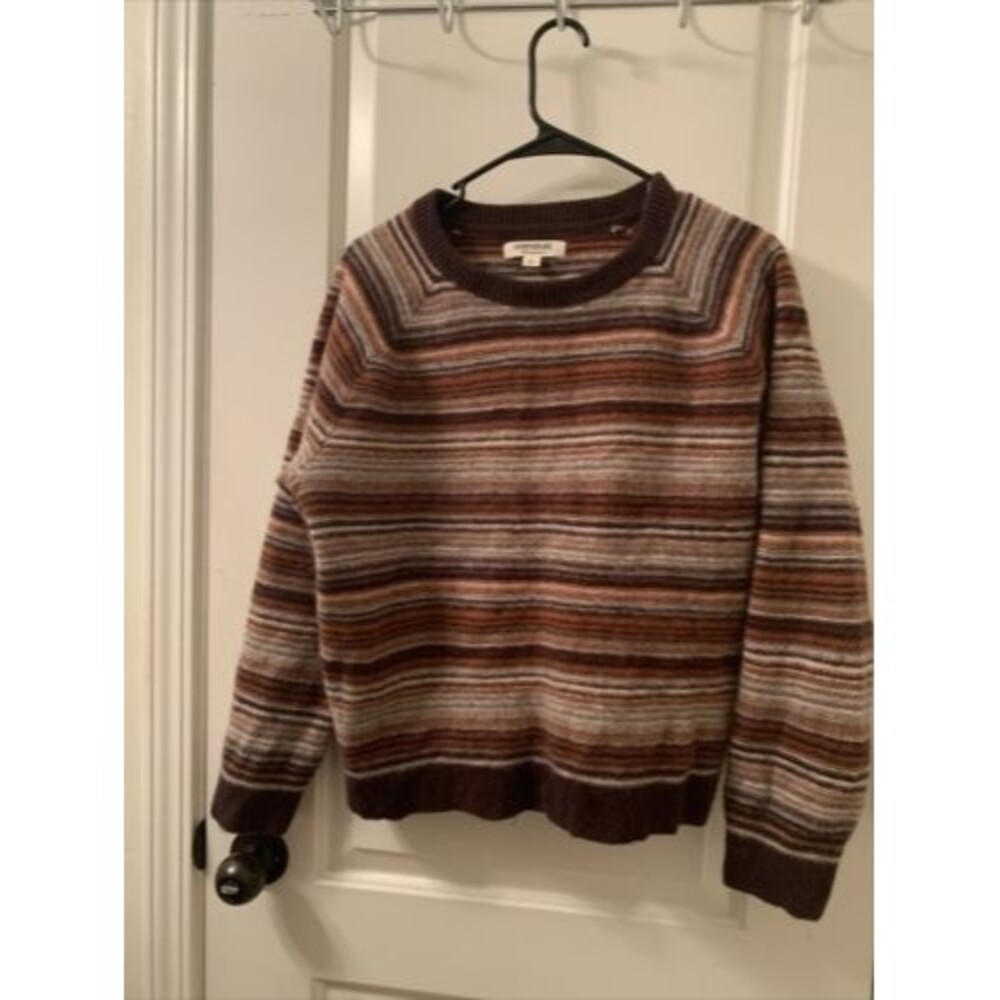 Goodthreads Women's Juniors XXL Multicolor Striped Lambswool Crop Sweater